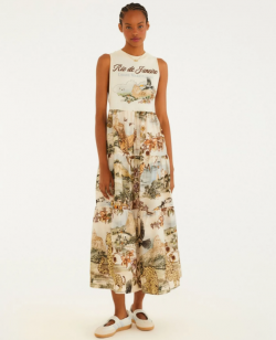 VESTIDO LONGO ESTAMPADO MAPA RIO FARM REF 364229