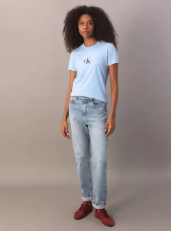 CAMISETA CALVIN KLEIN JEANS FEMININO REISSUE CENTRALIZADO REF CKJF127K