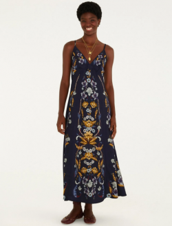 VESTIDO ALÇA ESTAMPADO FLORAL MAYE AZUL FARM REF 370858