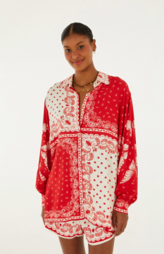 CAMISA MANGA LONGA ESTAMPADA BANDANA JARDIM FARM REF 368299
