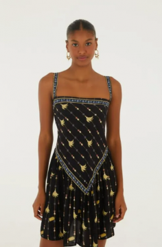 VESTIDO CURTO ALCINHA ESTAMPADO CHITA PINTADA FARM REF 369636