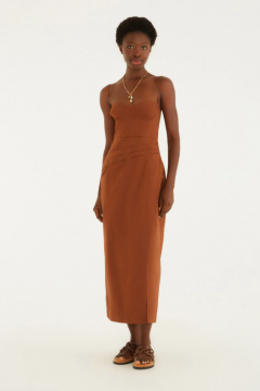 VESTIDO MEIA TAÇA PREGAS FARM REF 359118