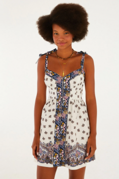 VESTIDO CURTO ESTAMPADO ROSA RIO FARM REF 370733
