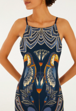 VESTIDO ALÇA ESTAMPADO LENCO RIVIERA FARM REF 367014