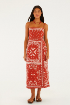 VESTIDO CROPPED ESTAMPADO BANDANA JARDIM FARM REF 366717
