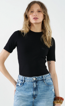 BLUSA FEMININA SLIM VISCOSE CNELADA GOLA ALTA COLCCI REF 360117947