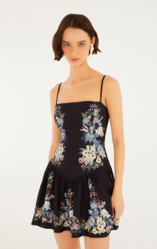 VESTIDO CURTO ALCINHA ESTAMPADO FLORAL LENI FARM REF 366648