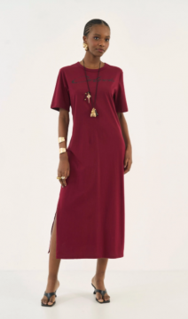 VESTIDO MIDI COLCCI COM APLICAÇÃO REF 0440114945