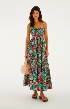 VESTIDO MIDI ESTAMPADO FLORABELA REF 367306