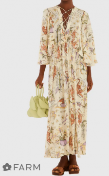 VESTIDO LONGO MANGA TROPICAL MISTICO FARM REF 366451