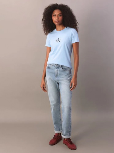CAMISETA CALVIN KLEIN JEANS FEMININO REISSUE CENTRALIZADO REF CKJF127K