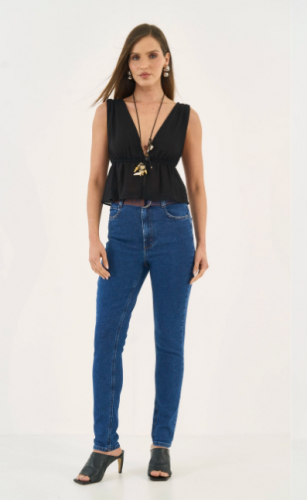 CALÇA JEANS COLLCI BRUNA STRETCH COM CINTO REF 20115725