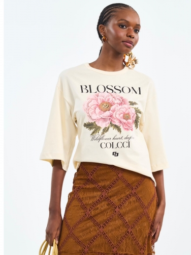 CAMISETA COM ESTAMPA FLORAL BLOSSOM COLCCI REF 340107072