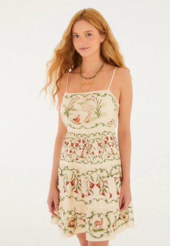 VESTIDO CURTO ESTAMPADO DOCE ENCANTO FARM REF 366974