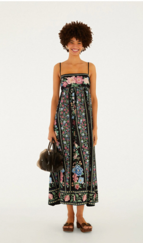 VESTIDO MIDI ESTAMPADO ROMANCE FARM REF 367049