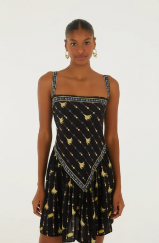 VESTIDO CURTO ALCINHA ESTAMPADO CHITA PINTADA FARM REF 369636