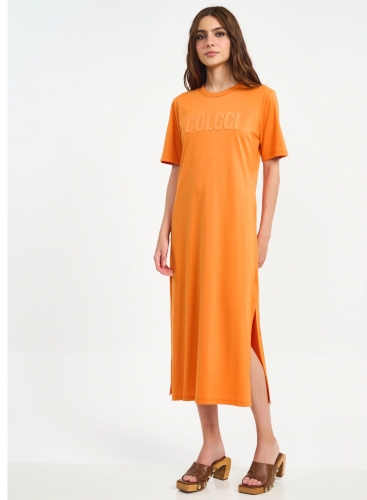 VESTIDO MIDI LONGO EM RELEVO E FENDAS REF 440115389
