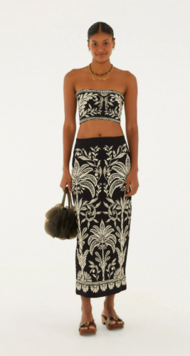 SAIA MIDI ESTAMPADA COQUEIRO SERENO FARM REF 366989