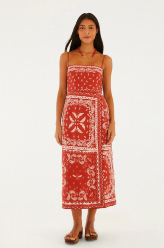 VESTIDO CROPPED ESTAMPADO BANDANA JARDIM FARM REF 366717