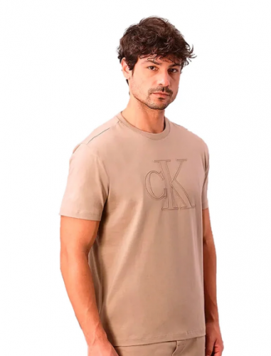 CAMISETA CALVIN KLEIN LOGO MALHA REF RIC206
