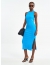 VESTIDO MIDI CANELADO COM FENDA COLCCI